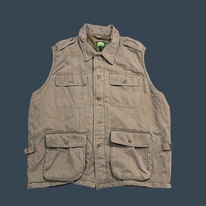 Cabelas Mens Outdoor Gear Tan Cotton Utility Vest W/ Pockets Size L